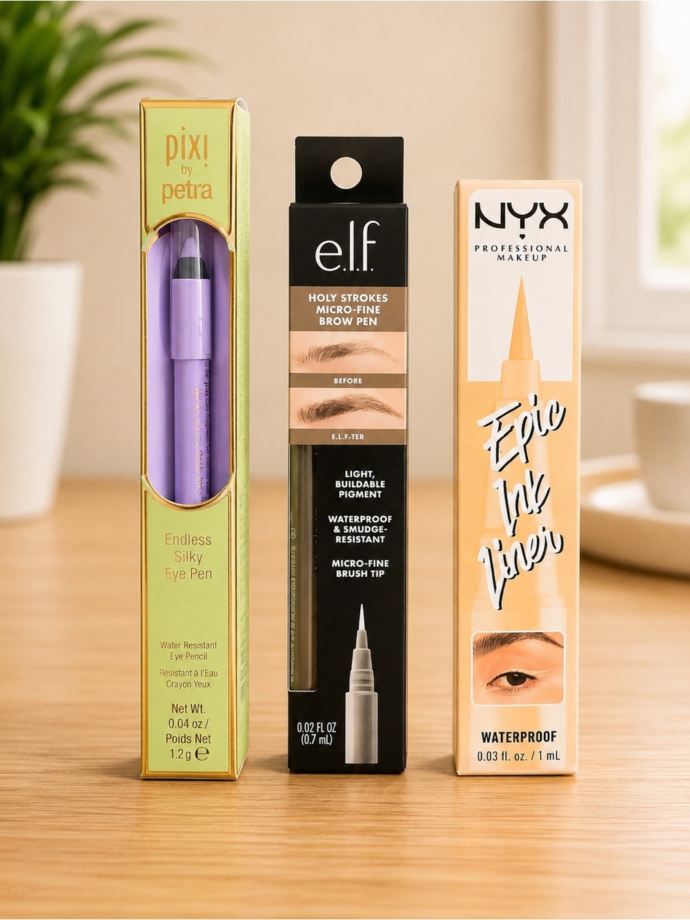 3-Pc Eye Makeup Bundle Pixi e.l.f. NYX Eyeliner Brow Pen